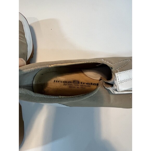 Walter Genuin Linea Stretch Golf Shoes Size 6 White Tan  Zip Up Made In Italy - Picture 7 of 11
